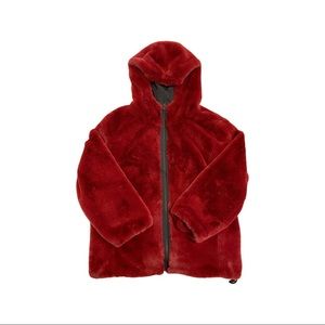 Reversible Faux Fur Jacket with Hood